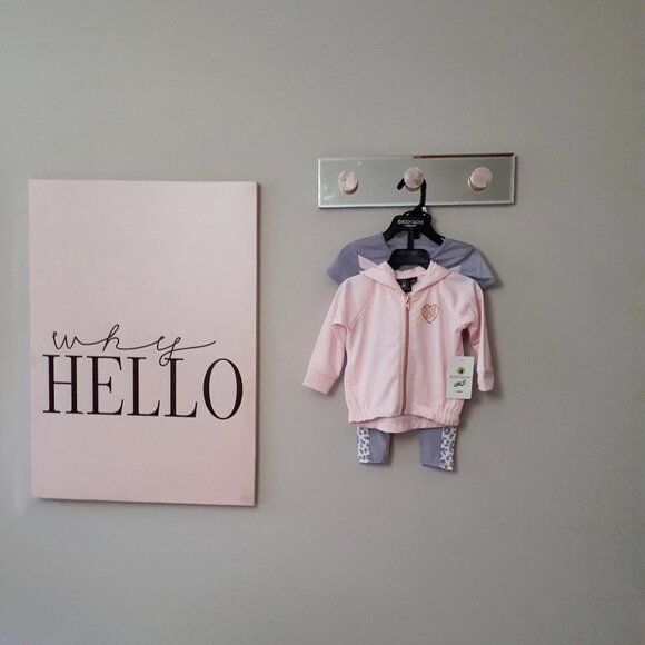 NWT Body Glove grey pink 3 piece hooded track jacket, t-shirt & leggings bundle - Picture 2 of 13